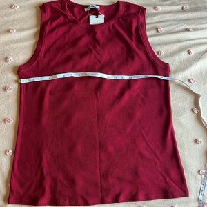 DARK RED TANK TOP HIGH NECK,SZ2XL